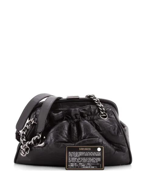Paris-New York Pleated Frame Bag Distressed Lambskin Small shoulder bag by CHANEL 