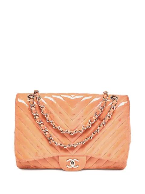 Patent Leather Chevron Quilting Bag by CHANEL 