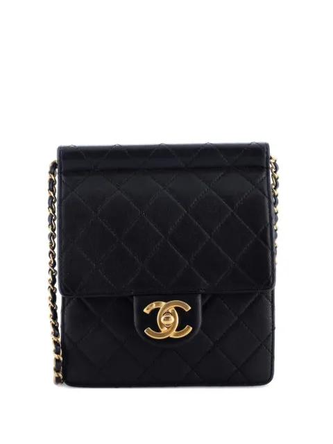Pearl Chain Flap Bag Quilted Lambskin Small shoulder bag by CHANEL 
