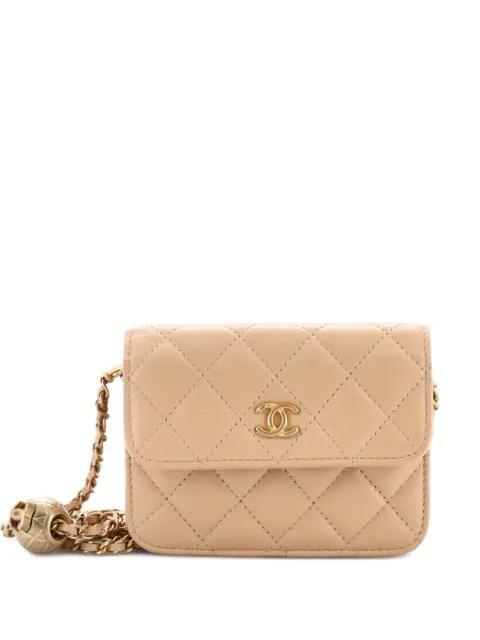 Pearl Crush Flap Clutch with Chain Quilted Lambskin Mini crossbody bag by CHANEL 