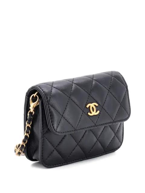 Pearl Crush Flap Clutch with Chain Quilted Lambskin Mini crossbody bag by CHANEL 