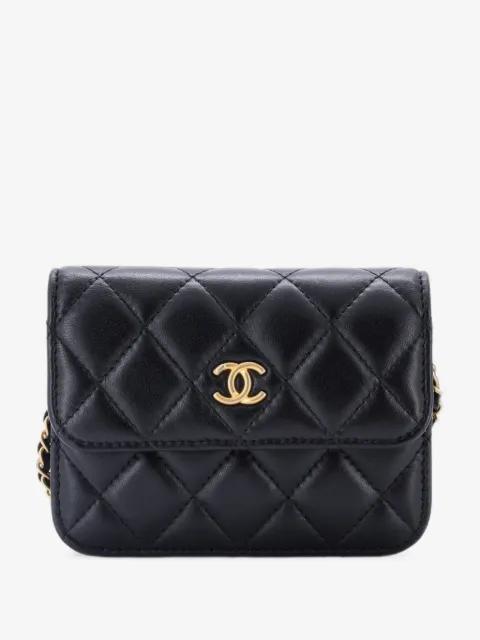 Pearl Crush Flap Clutch with Chain Quilted Lambskin Mini crossbody bag by CHANEL 