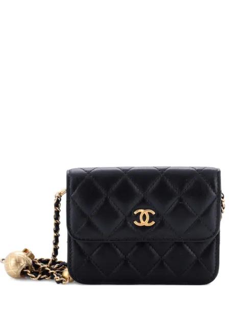 Pearl Crush Flap Clutch with Chain Quilted Lambskin Mini crossbody bag by CHANEL 