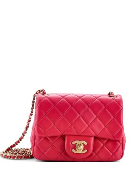 Pearl Crush Square Flap Bag Quilted Lambskin Mini crossbody bag by CHANEL 