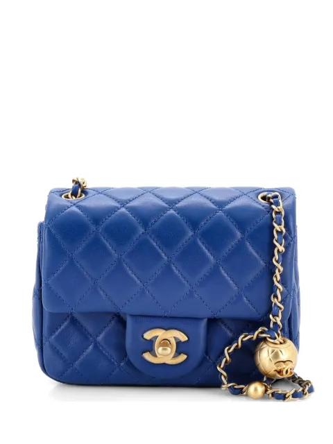 Pearl Crush Square Flap Bag Quilted Lambskin Mini crossbody bag by CHANEL 