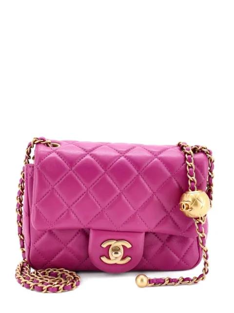 Pearl Crush Square Flap Bag Quilted Lambskin Mini crossbody bag by CHANEL 