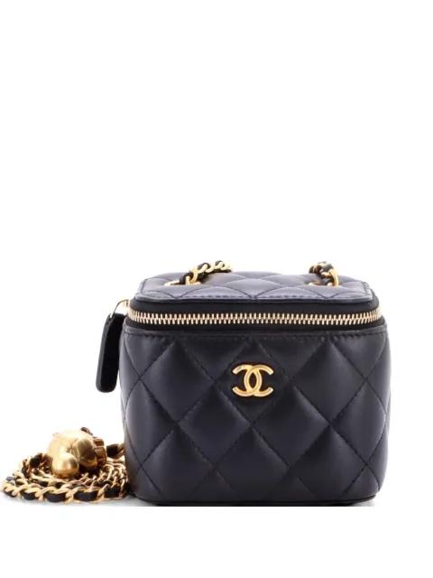 Pearl Crush Vanity Case with Chain Quilted Lambskin Mini clutch bag by CHANEL 