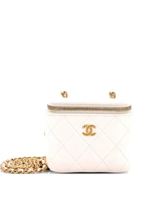 Pearl Crush Vanity Case with Chain Quilted Lambskin Mini clutch bag by CHANEL 