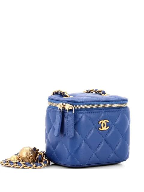 Pearl Crush Vanity Case with Chain Quilted Lambskin Mini clutch bag by CHANEL 