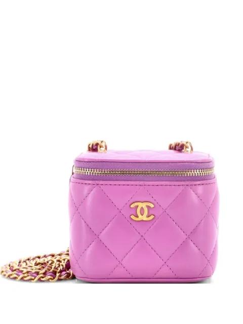 Pearl Crush Vanity Case with Chain Quilted Lambskin Mini clutch bag by CHANEL 