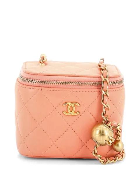 Pearl Crush Vanity Case with Chain Quilted Lambskin Mini clutch bag by CHANEL 