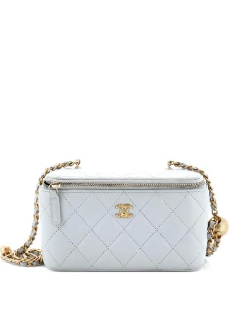 Pearl Crush Vanity Case with Chain Quilted Lambskin Small clutch bag by CHANEL 