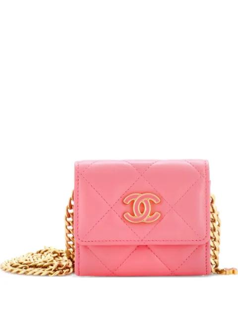 Pending CC Card Holder on Chain Quilted Lambskin crossbody bag by CHANEL 