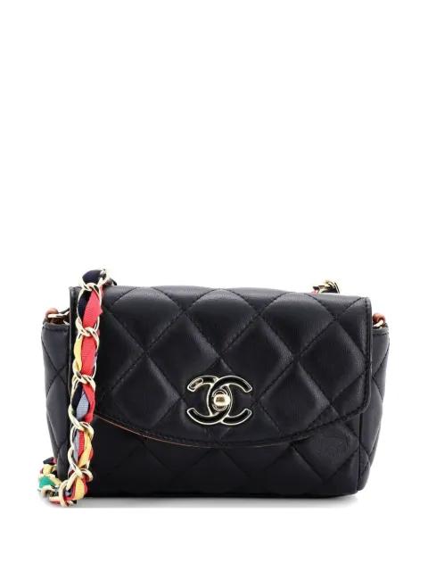 RIbbon Chain Flap Bag Quilted Lambskin Mini backpack by CHANEL 
