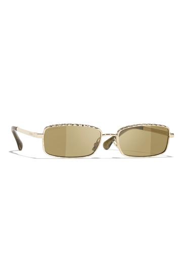 Rectangle-frame sunglasses by CHANEL