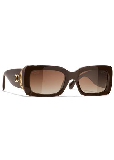 Rectangle-frame sunglasses by CHANEL
