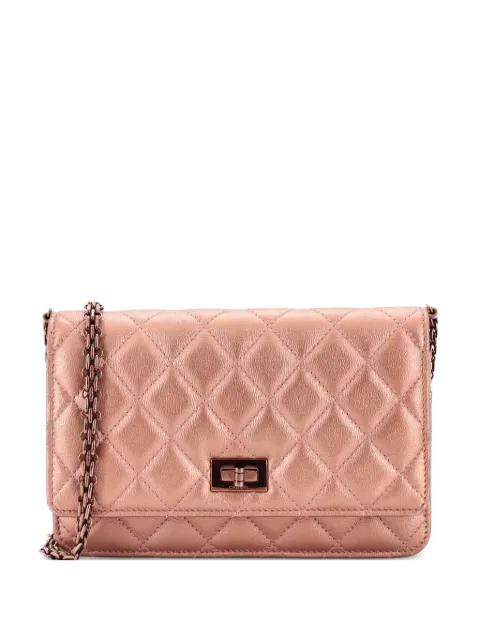 Reissue 2.55 Wallet on Chain Quilted Metallic Calfskin crossbody bag by CHANEL 
