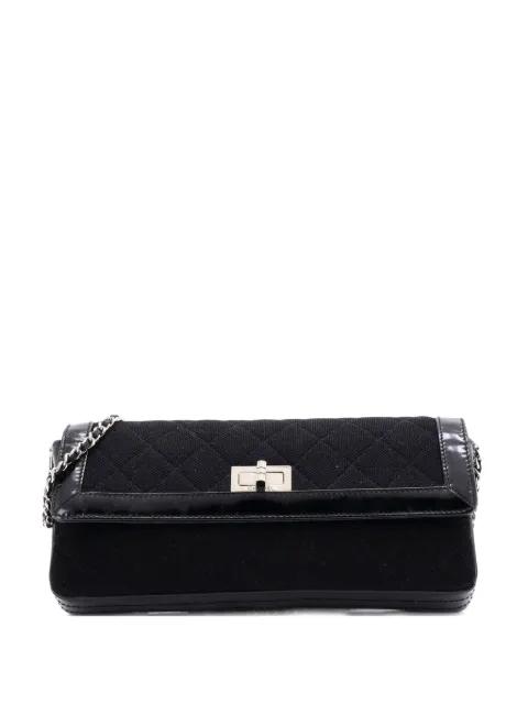 Reissue Flap Bag Quilted Jersey with Patent East West shoulder bag by CHANEL 