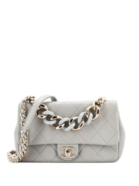 Resin Elegant Chain Flap Bag Quilted Lambskin Small shoulder bag by CHANEL 
