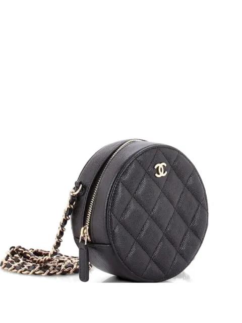 Round Clutch with Chain Quilted Caviar Mini crossbody bag by CHANEL 
