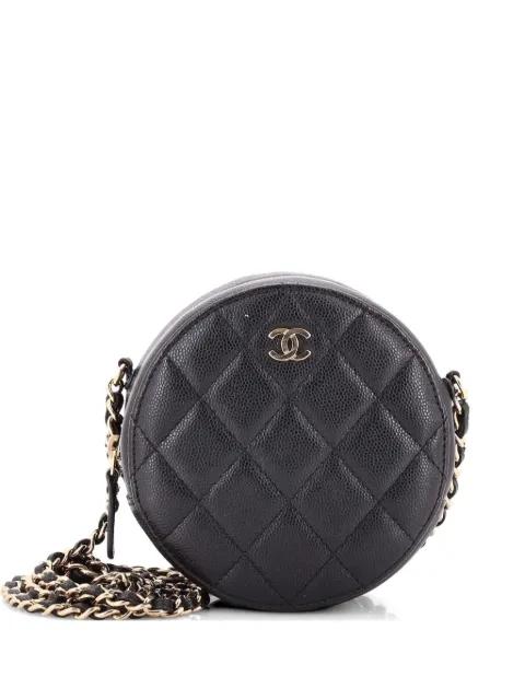 Round Clutch with Chain Quilted Caviar Mini crossbody bag by CHANEL 