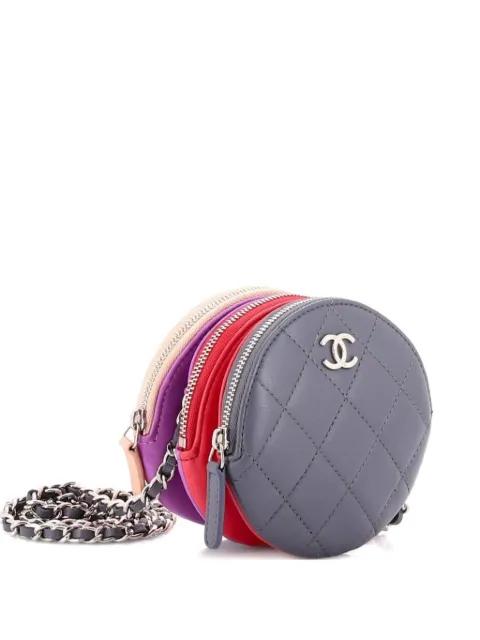 Round Compartment Clutch with Chain Quilted Lambskin crossbody bag by CHANEL 