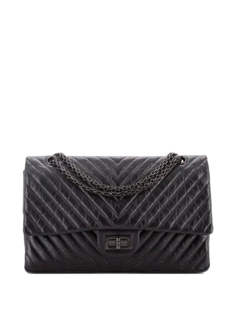 So Black Reissue 2.55 Flap Bag Chevron Aged Calfskin 227 shoulder bag by CHANEL 