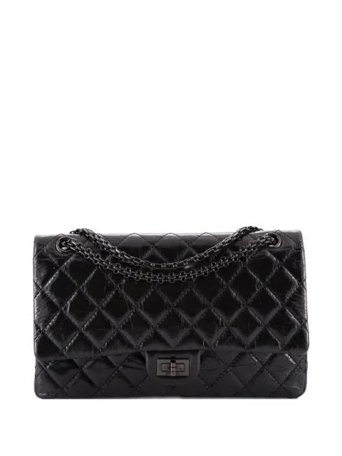 So Black Reissue 2.55 Flap Bag Quilted Glazed Calfskin 226 shoulder bag by CHANEL So Black Reissue 2.55 Flap Bag Quilted Glazed Calfskin 226 shoulder bag by CHANEL