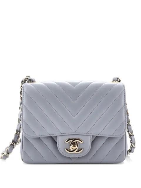 Square Classic Single Flap Bag Chevron Lambskin Mini crossbody bag by CHANEL 