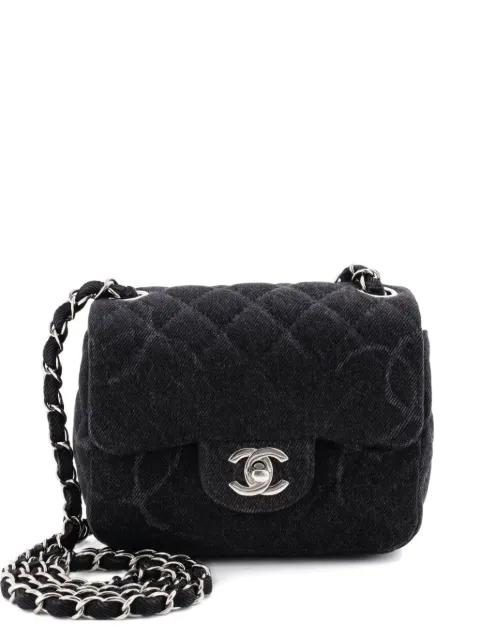 Square Classic Single Flap Bag Quilted CC Printed Denim Mini crossbody bag by CHANEL 