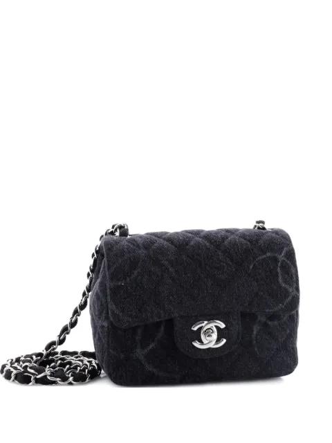 Square Classic Single Flap Bag Quilted CC Printed Denim Mini crossbody bag by CHANEL 