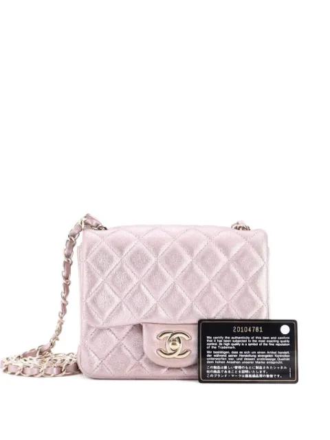 Square Classic Single Flap Bag Quilted Metallic Lambskin Mini crossbody bag by CHANEL Square Classic Single Flap Bag Quilted Metallic Lambskin Mini crossbody bag by CHANEL