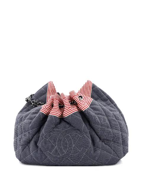 Stretch Spirit Cabas Quilted Denim Large shoulder bag by CHANEL 