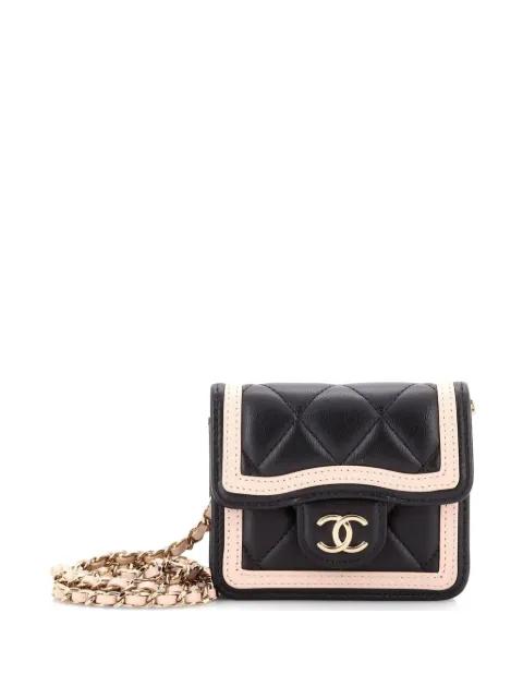 Strip On CC Flap Clutch with Chain Quilted Lambskin crossbody bag by CHANEL 