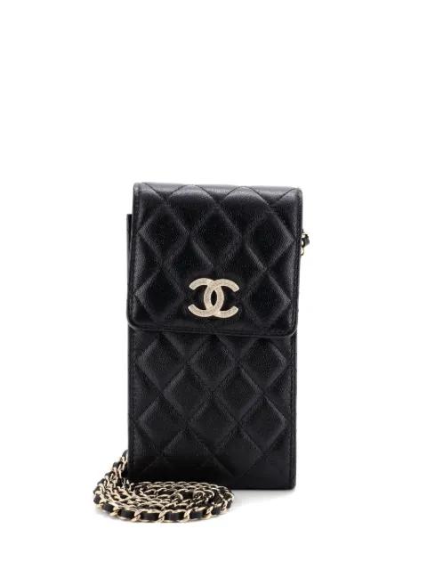 Textured CC Flap Phone Holder with AirPods Pro Case Quilted Caviar crossbody bag by CHANEL 