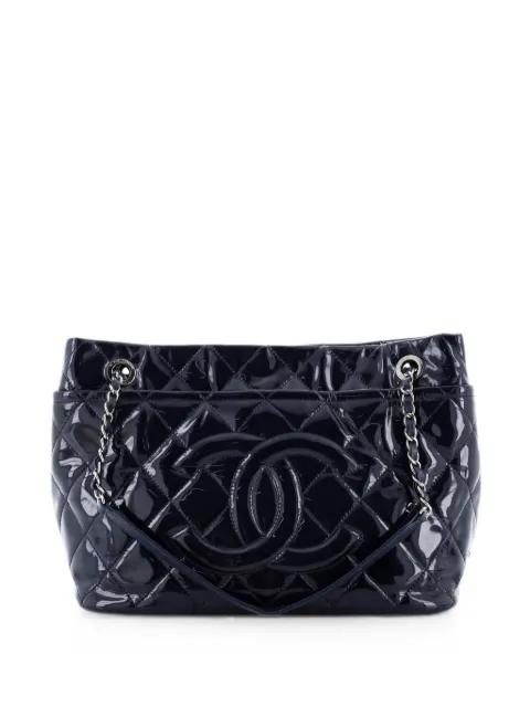 Timeless CC Shopping Quilted Patent Medium tote bag by CHANEL 