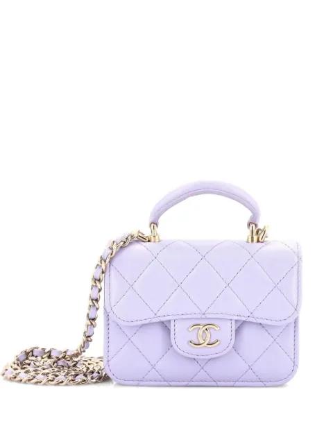 Top Handle Flap Coin Purse with Chain Quilted Lambskin crossbody bag by CHANEL 