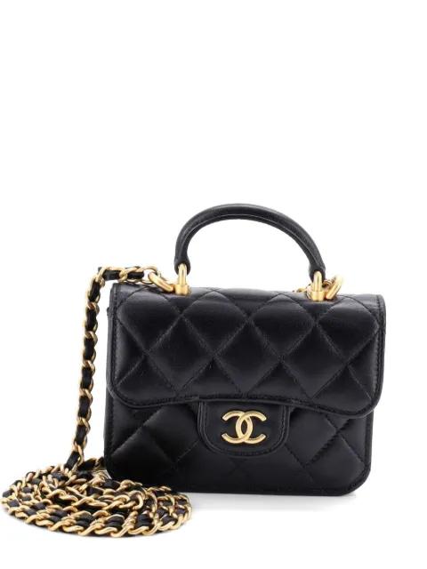 Top Handle Flap Coin Purse with Chain Quilted Lambskin crossbody bag by CHANEL 