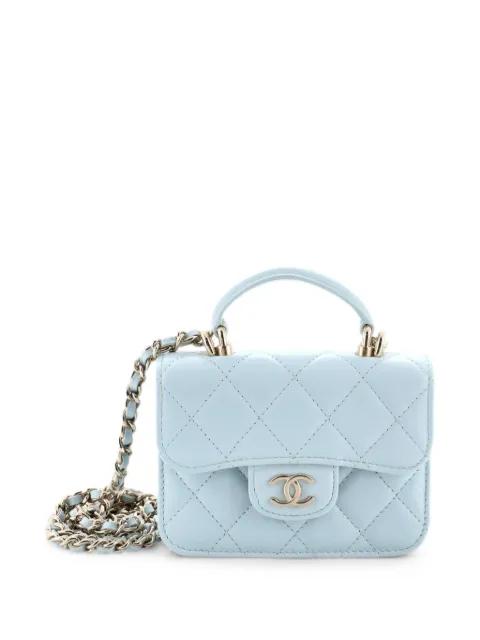 Top Handle Flap Coin Purse with Chain Quilted Lambskin crossbody bag by CHANEL 
