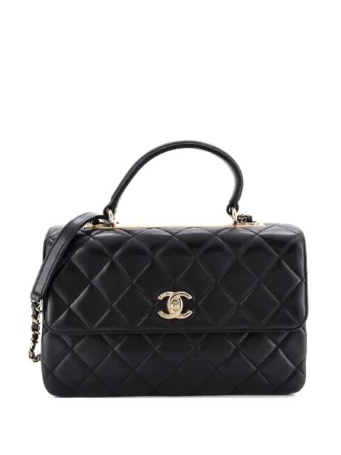 Trendy CC Top Handle Bag Quilted Lambskin Medium satchel by CHANEL 