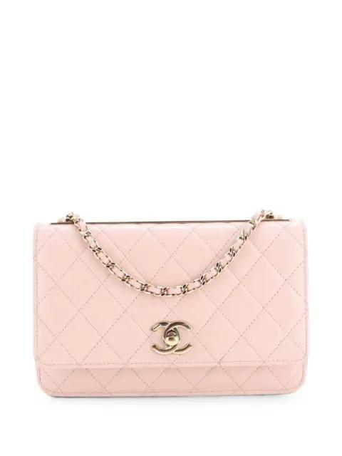 Trendy CC Wallet on Chain Quilted Lambskin crossbody bag by CHANEL 