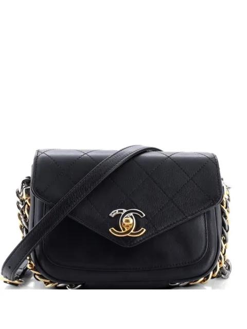 Two Tone Envelope Flap Bag Quilted Calfskin Small shoulder bag by CHANEL 