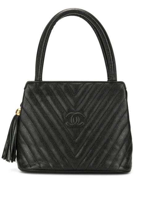V Stitch Fringe Hand Bag by CHANEL 