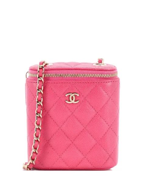 Vertical Classic Vanity Case with Chain Quilted Caviar Mini shoulder bag by CHANEL 