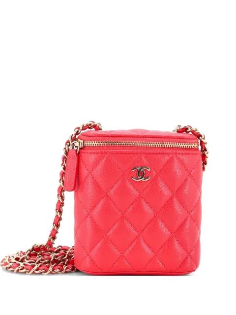 Vertical Classic Vanity Case with Chain Quilted Caviar Mini shoulder bag by CHANEL 