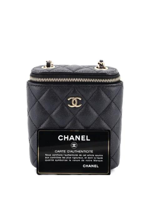 Vertical Classic Vanity Case with Chain Quilted Caviar Mini shoulder bag by CHANEL Vertical Classic Vanity Case with Chain Quilted Caviar Mini shoulder bag by CHANEL
