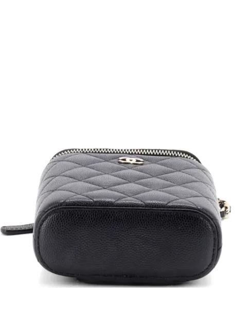 Vertical Classic Vanity Case with Chain Quilted Caviar Small shoulder bag by CHANEL 