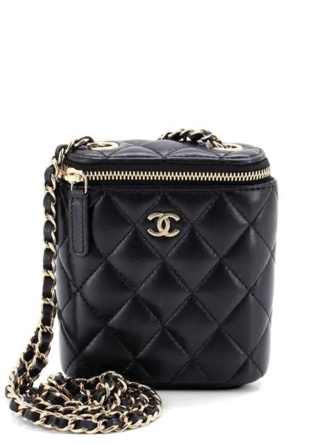 Vertical Classic Vanity Case with Chain Quilted Lambskin Small clutch bag by CHANEL 