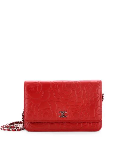 Wallet on Chain Camellia Lambskin crossbody bag by CHANEL 