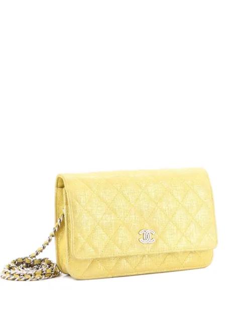 Wallet on Chain Quilted Glitter Fabric crossbody bag by CHANEL 